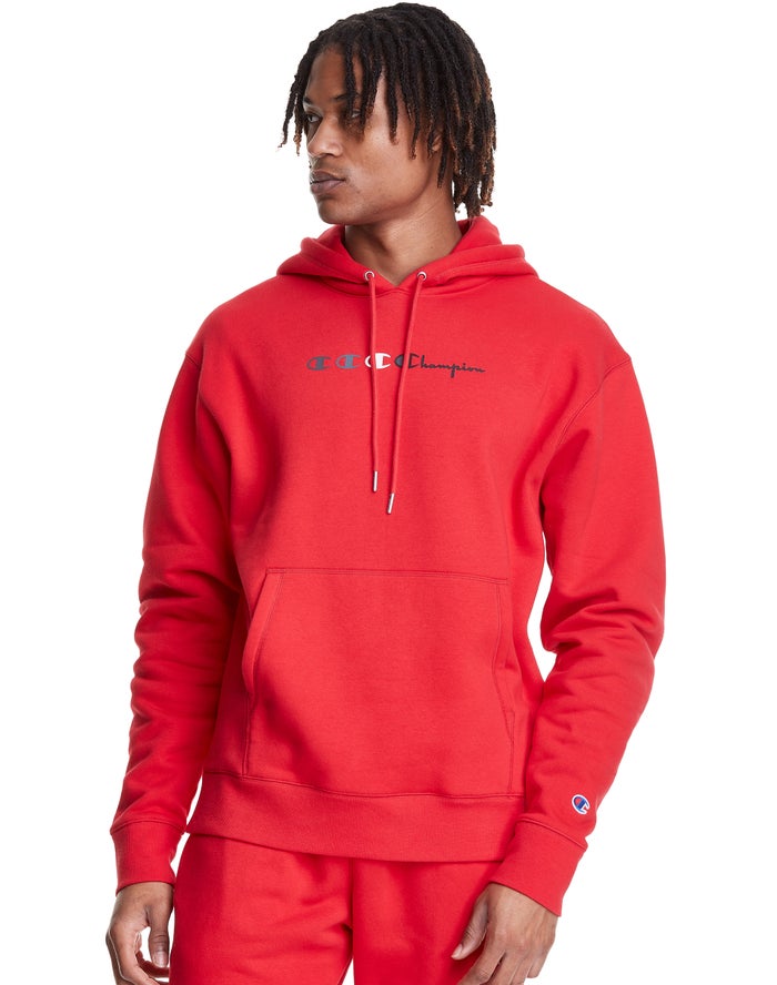 Champion Classic Fleece Triple Logo Hoodie Heren - Rood - Belgie 5014HIMBK